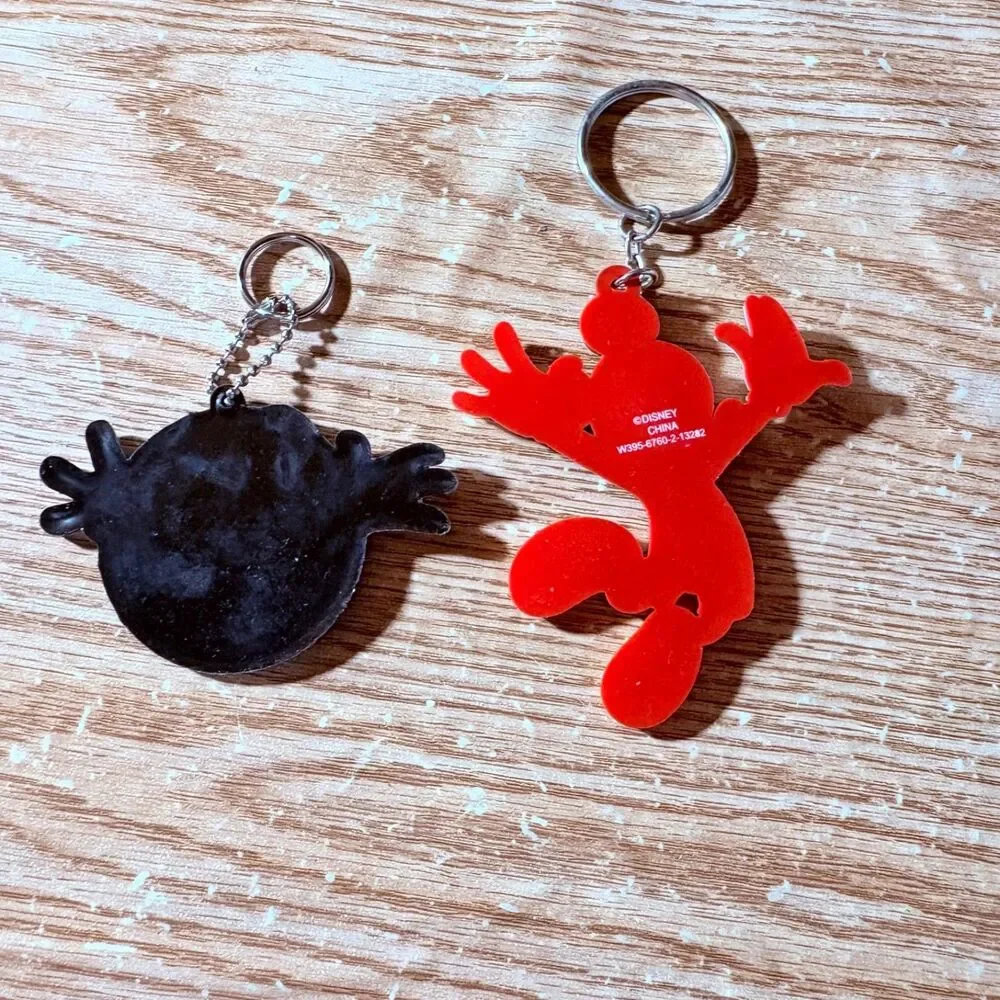 Disney Mickey Mouse Pvc Keychain 3” Key Ring and Mickey Junking Lot of 2